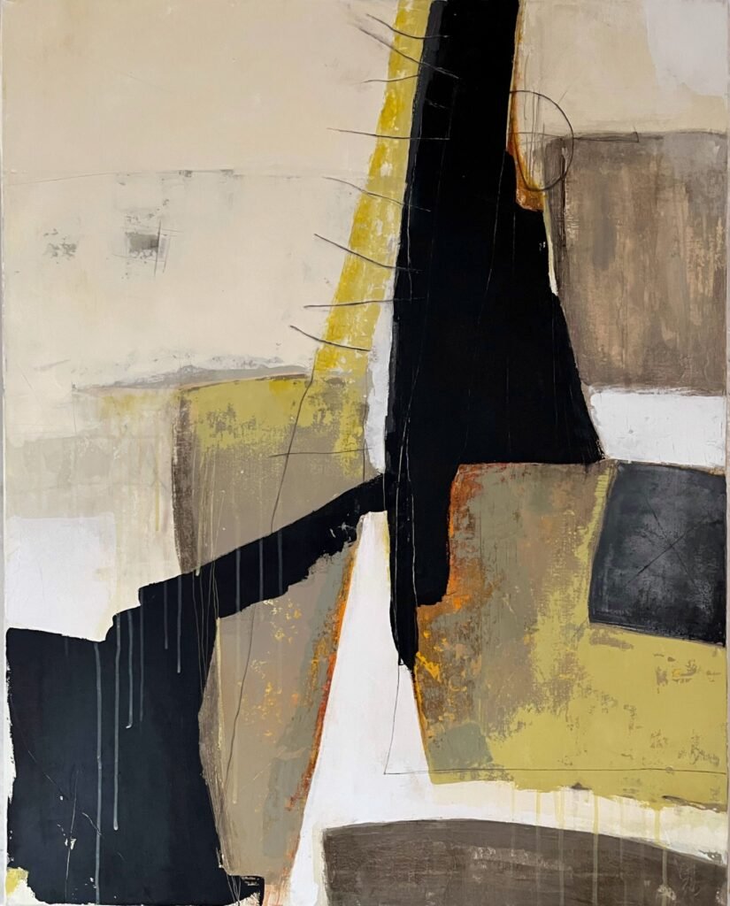 One step beyond, N° 05 02 25, 2025. Vera Jochum, acrylic, charcoal on canvas, 100 x 80 cm