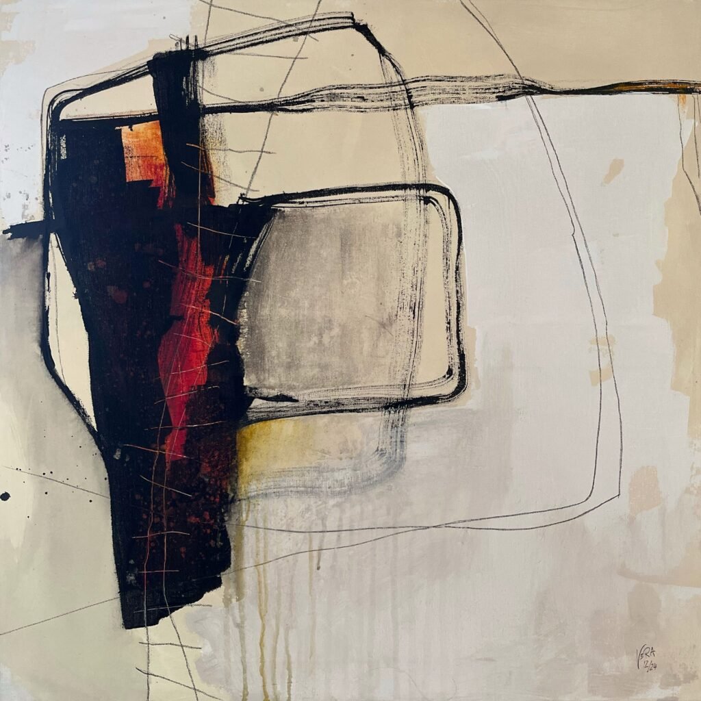 There's always another possibility, N° 05 12 24, 2024. Vera Jochum, acrylic on canvas, 70 x 70 cm