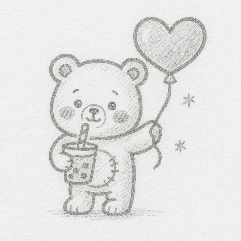 Cute sketch idea teddy bear