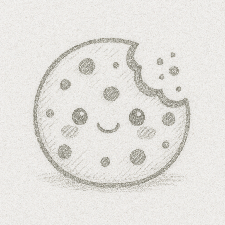 Kawaii style cute sketch cookie