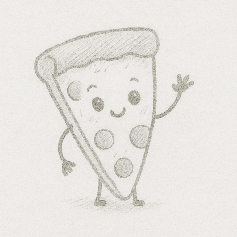 Pizza doodle idea easy for beginners