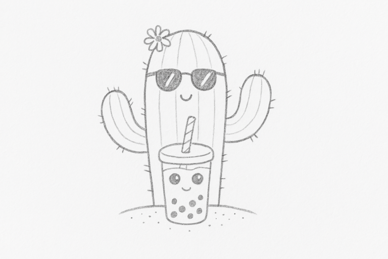 drawing ideas easy cactus