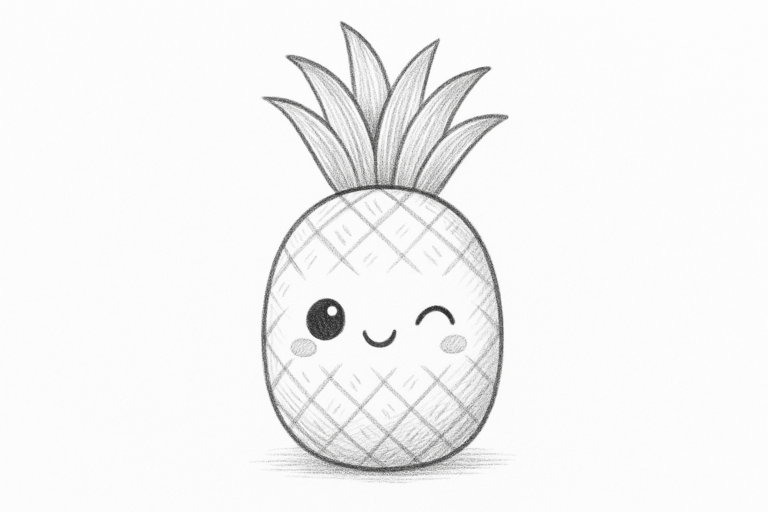 Easy drawing idea for beginners pineapple