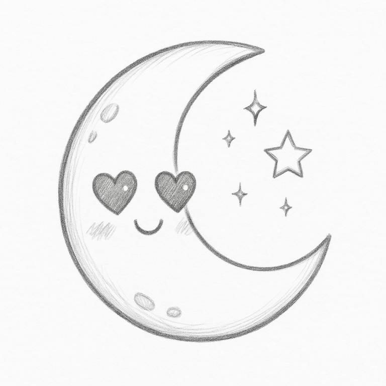 pencil drawing sketch moon