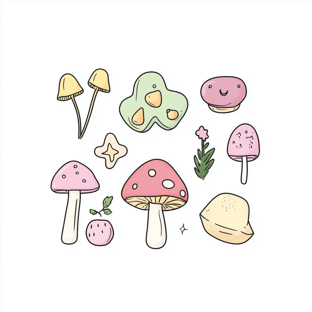 mushrooms drawing